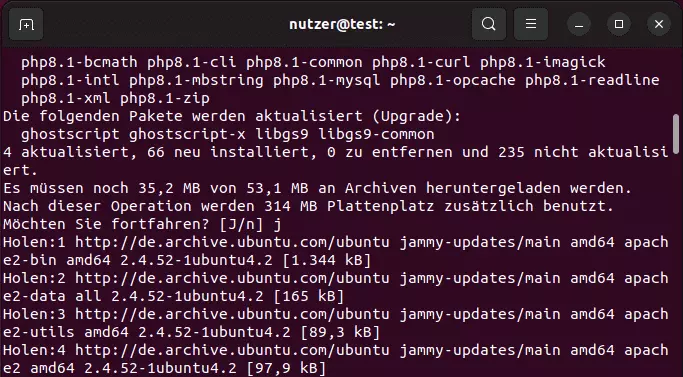 Ubuntu 22.04: Installation von PHP, MySQL und Apache via Terminal Bild: Ubuntu 22.04: Installation von PHP, MySQL und Apache via Terminal